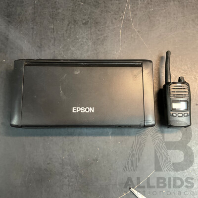 EPSON Workforce WF-100 Wireless Mobile Printer & GME TX6160 Handhold Radio