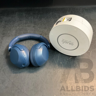 SONY WH-XB910N Noise Cancelling Wireless Headphones & Mirabella Genio Projector