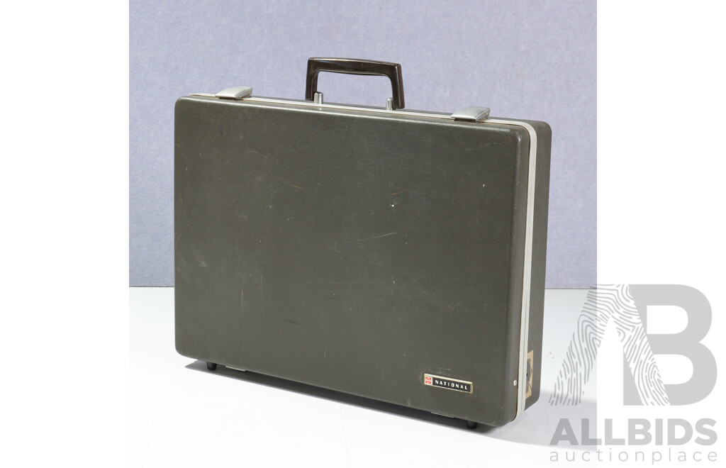 Vintage National SG-725FL All-Transistor Portable Stereo Record Player & AM Radio