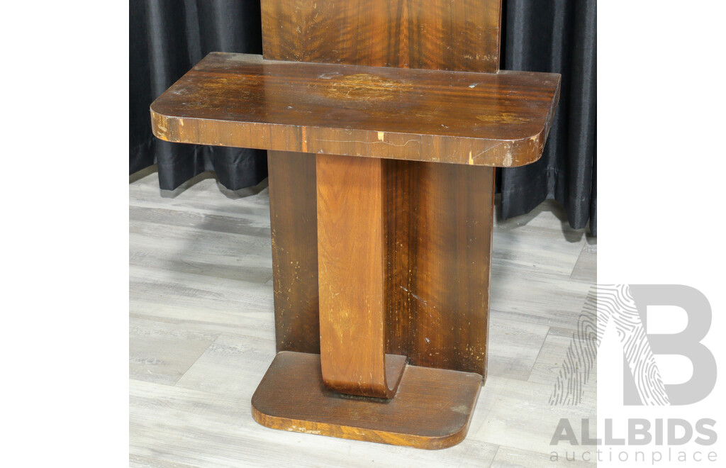 Art Deco Style Hall Stand with Mirror and Coat Hooks