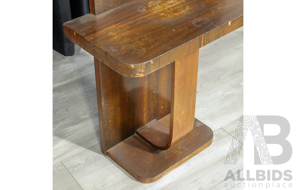Art Deco Style Hall Stand with Mirror and Coat Hooks