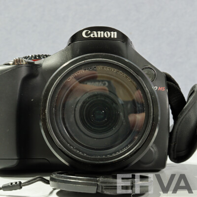 Canon Powershot SX40 HS Camera in Canon Soft Case with Praktica MTL3 Camera, Pentacon Lens in Carry Case