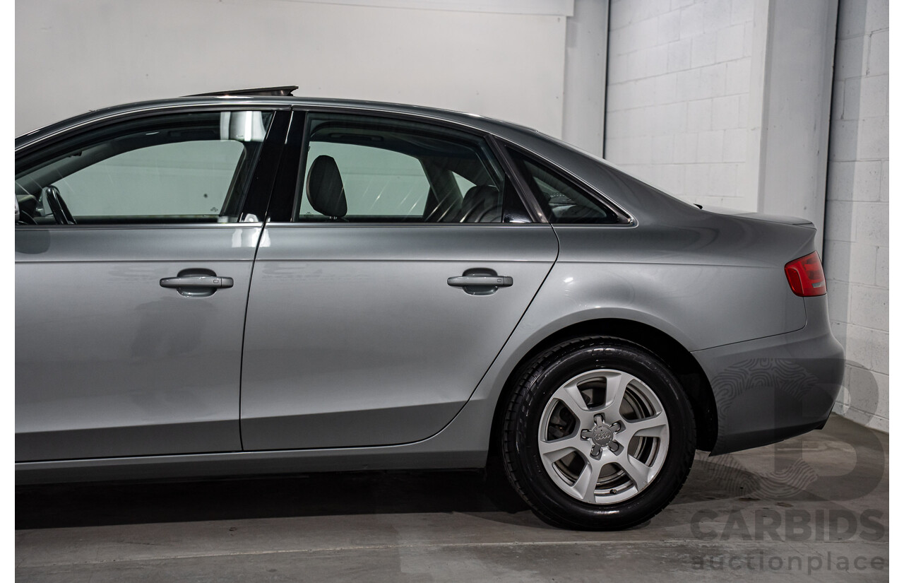 8/2011 Audi A4 1.8 TFSI B8 (8K) MY12 4d Sedan Quartz Grey Metallic Turbo 1.8L