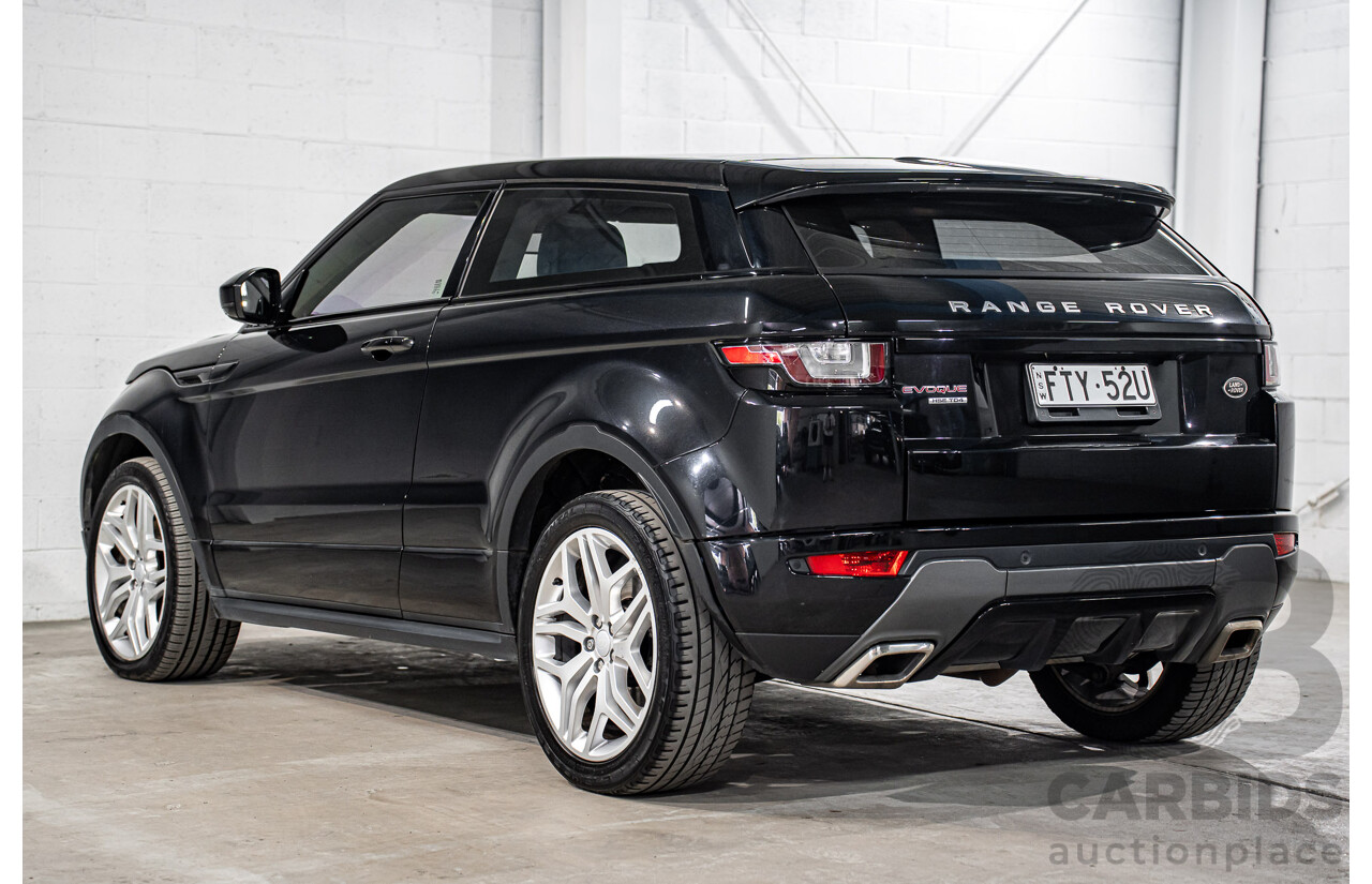 08/2016 Range Rover Evoque Td4 180 HSE Dynamic (AWD) LV MY16.5 3d Coupe Santorini Black Metallic Turbo Diesel 2.0L