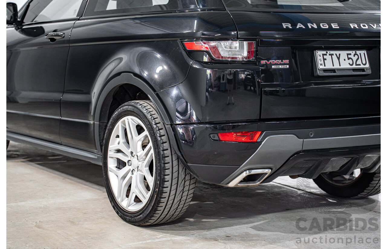 08/2016 Range Rover Evoque Td4 180 HSE Dynamic (AWD) LV MY16.5 3d Coupe Santorini Black Metallic Turbo Diesel 2.0L