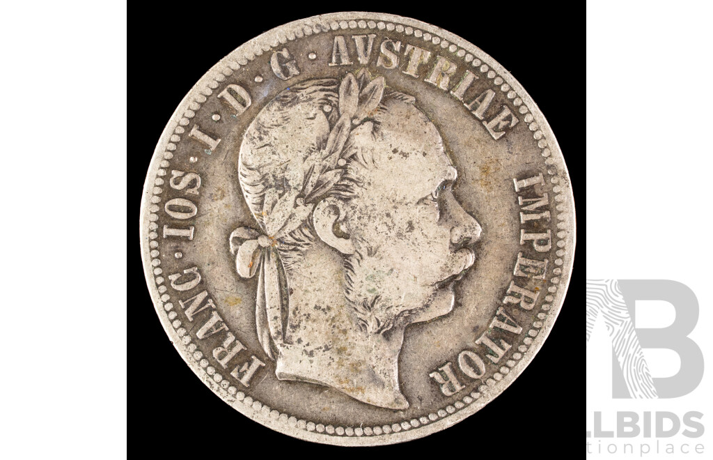 Austrian 1879 Silver Florin, Francis Joseph I .900
