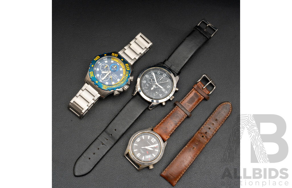 Collection of (3) Mens Watches - Invictus, Dossenbach, Momento