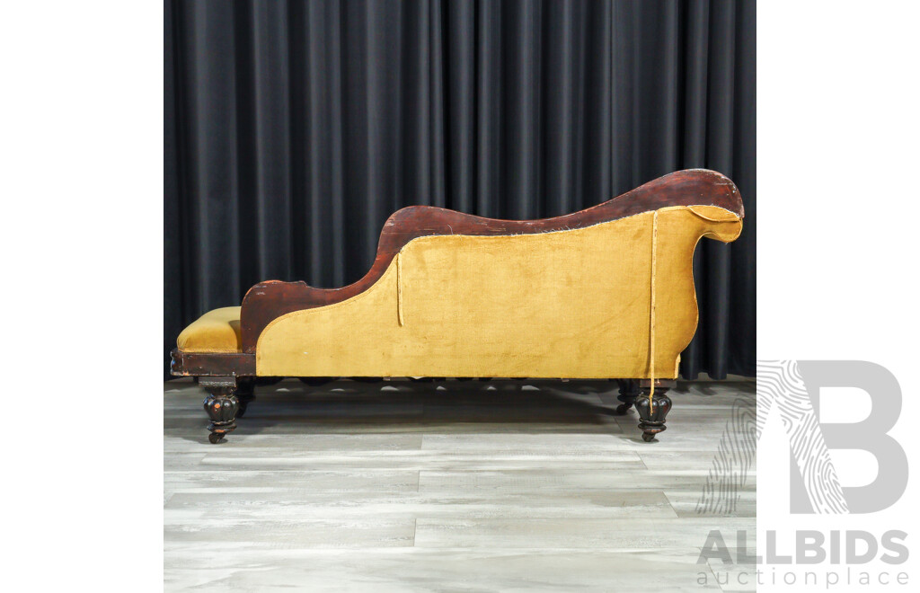 Victorian Mahogany Open Ended Chaise