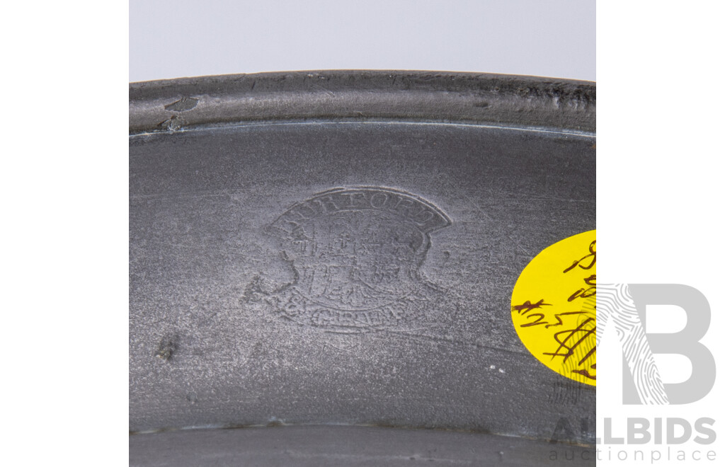 Antique Burford & Green Pewter Charger, Ten Pewter Plates by Samuel Ellis & Others, Set Four Antique Pewter Spoons, All Mid to Late 1700s, Also Three Books Regarding Pewter