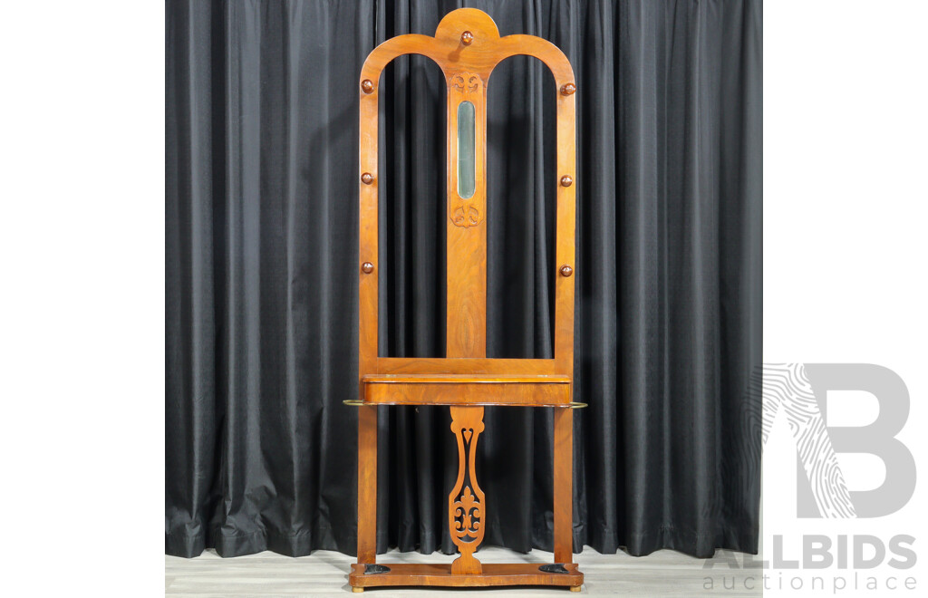 Victorian Cedar Mirrored Back Hall Stand