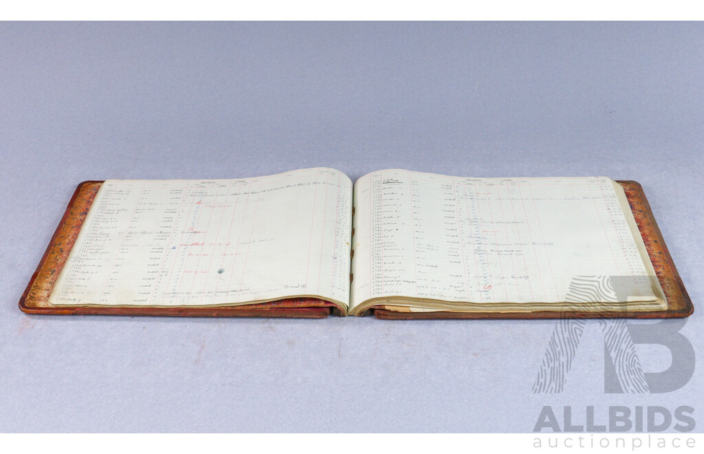 Vintage Canvas Bound Electricity Meter Reading Ledger, Canberra Circa 1931