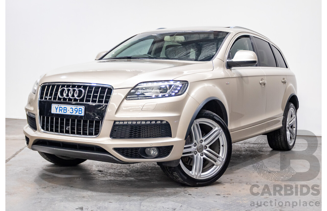 9/2014 Audi Q7 3.0 TDI Quattro S-Line Pack (AWD) MY14 4d Wagon Bahia Beige Turbo Diesel V6 3.0L - 7 Seater