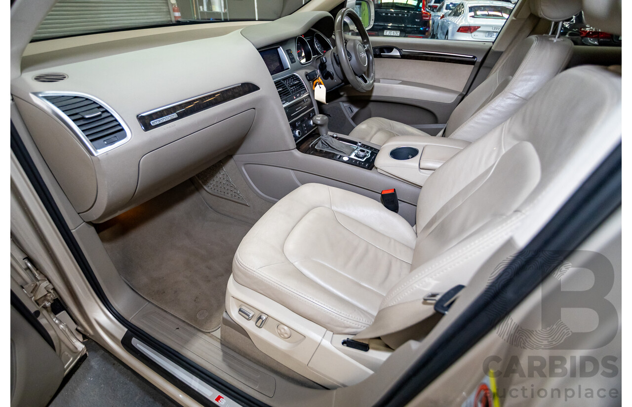 9/2014 Audi Q7 3.0 TDI Quattro S-Line Pack (AWD) MY14 4d Wagon Bahia Beige Turbo Diesel V6 3.0L - 7 Seater