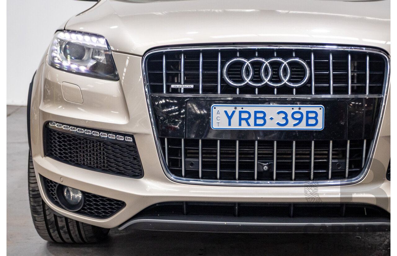 9/2014 Audi Q7 3.0 TDI Quattro S-Line Pack (AWD) MY14 4d Wagon Bahia Beige Turbo Diesel V6 3.0L - 7 Seater