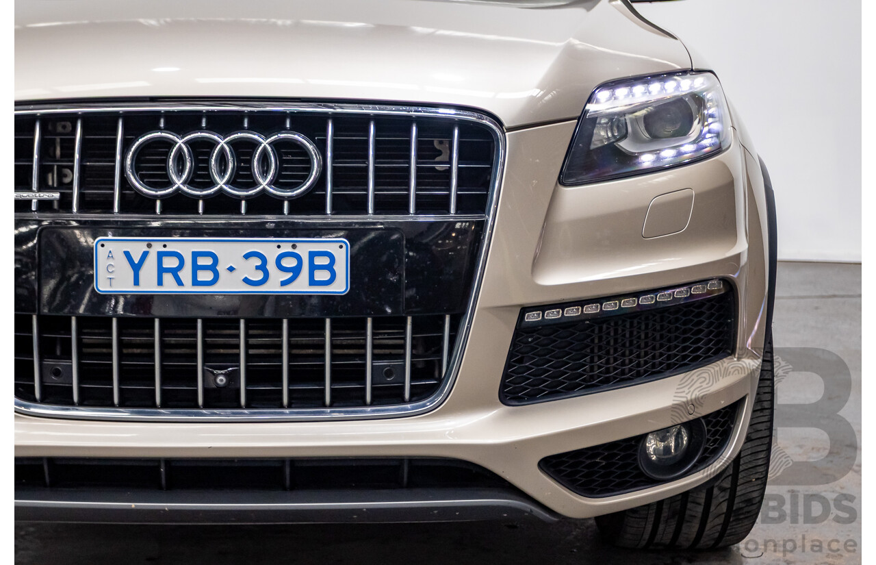 9/2014 Audi Q7 3.0 TDI Quattro S-Line Pack (AWD) MY14 4d Wagon Bahia Beige Turbo Diesel V6 3.0L - 7 Seater