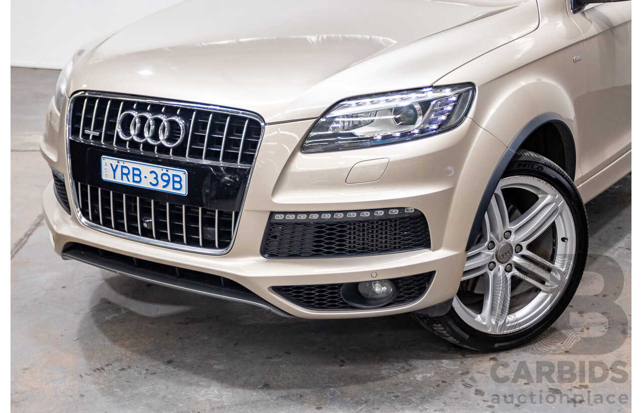 9/2014 Audi Q7 3.0 TDI Quattro S-Line Pack (AWD) MY14 4d Wagon Bahia Beige Turbo Diesel V6 3.0L - 7 Seater