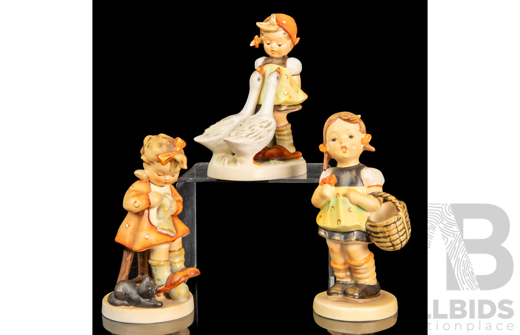 Collection Three Vintage German Goebels Hummel Ceramic Figures