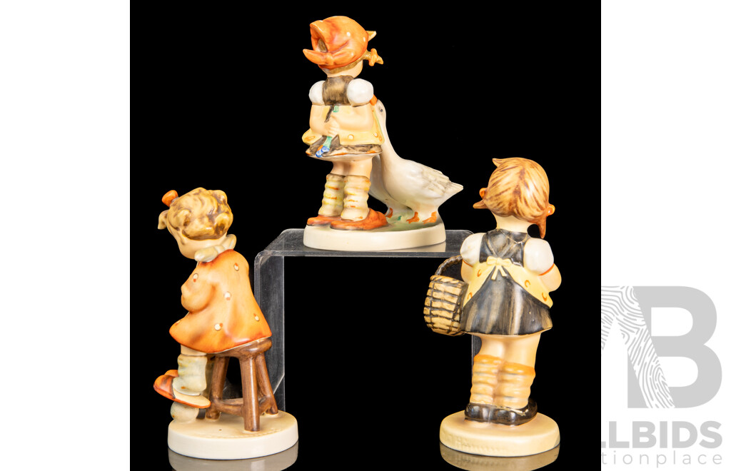 Collection Three Vintage German Goebels Hummel Ceramic Figures