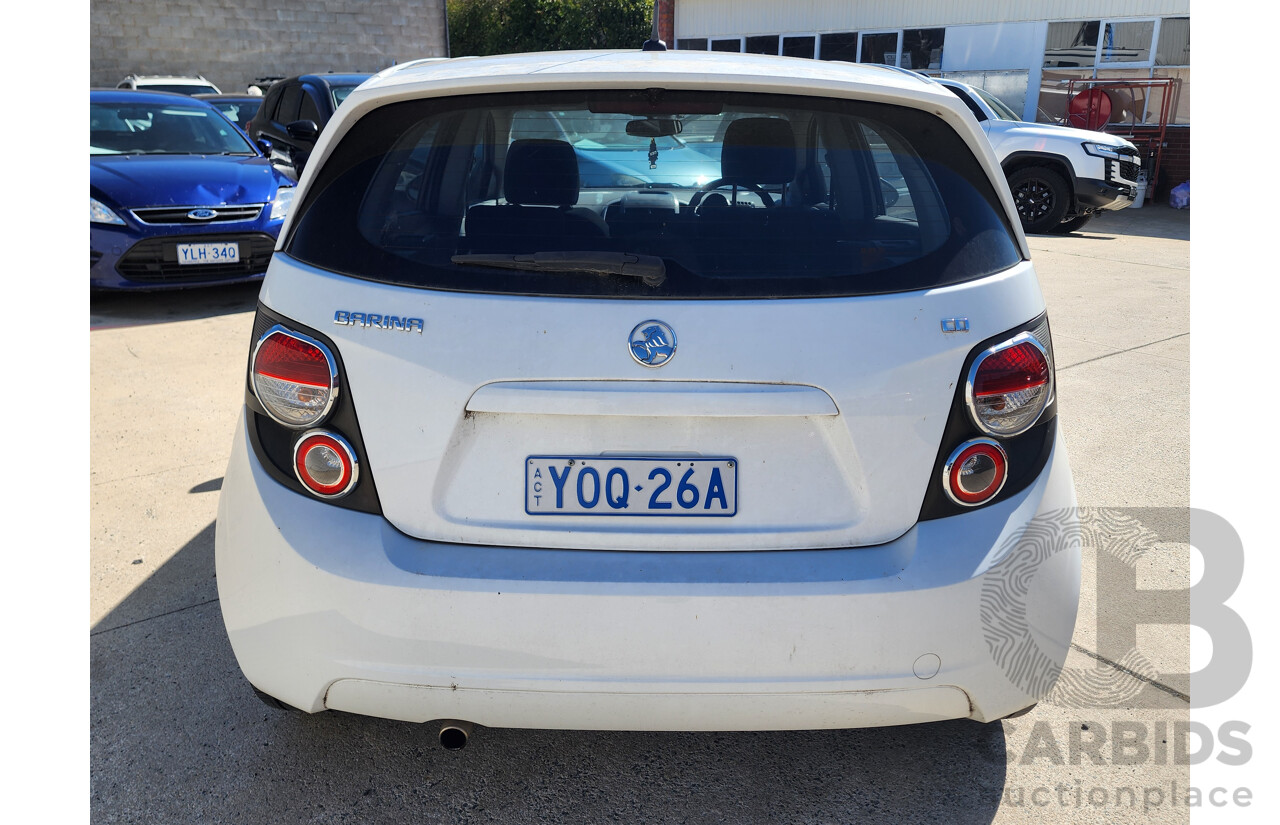 11/2012 Holden Barina  TM 5d Hatchback White 1.6L