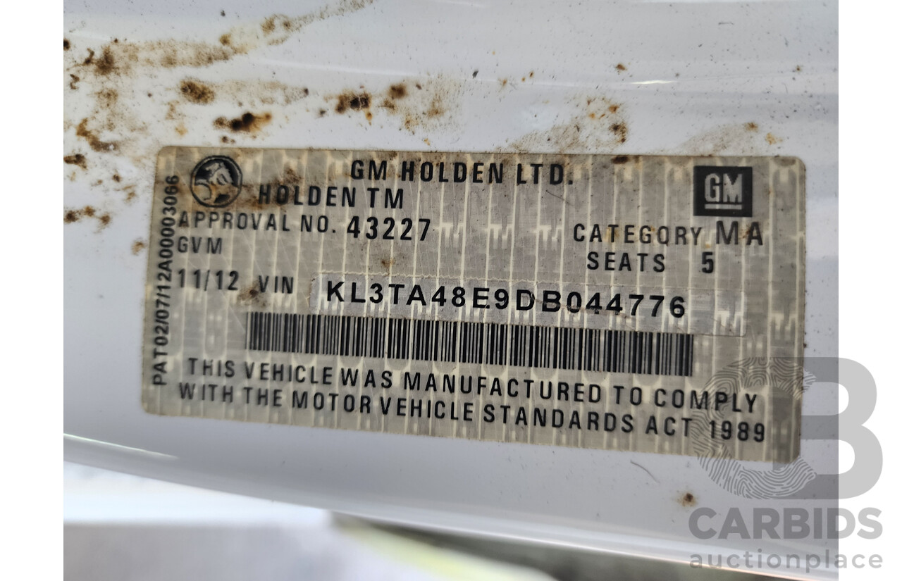 11/2012 Holden Barina  TM 5d Hatchback White 1.6L