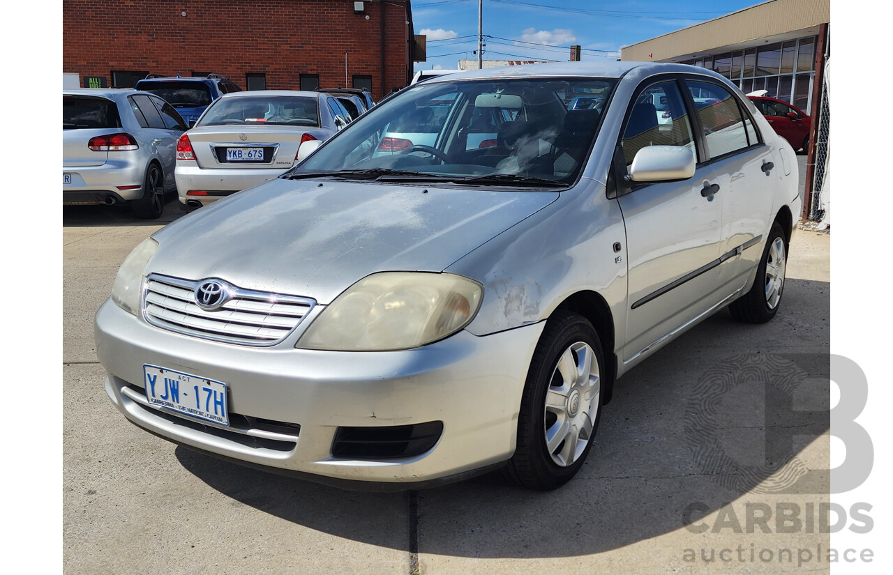 12/2005 Toyota Corolla Ascent ZZE122R 4d Sedan Silver 1.8L