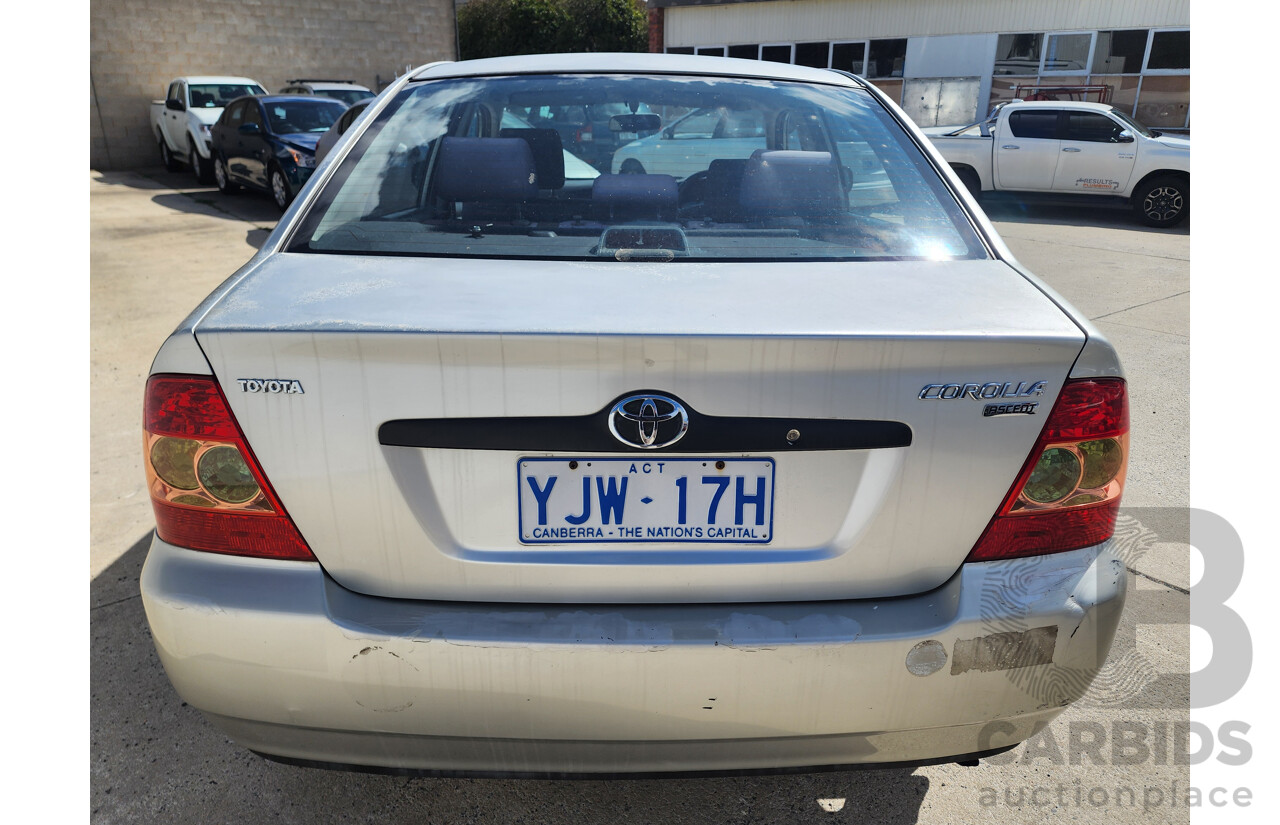 12/2005 Toyota Corolla Ascent ZZE122R 4d Sedan Silver 1.8L