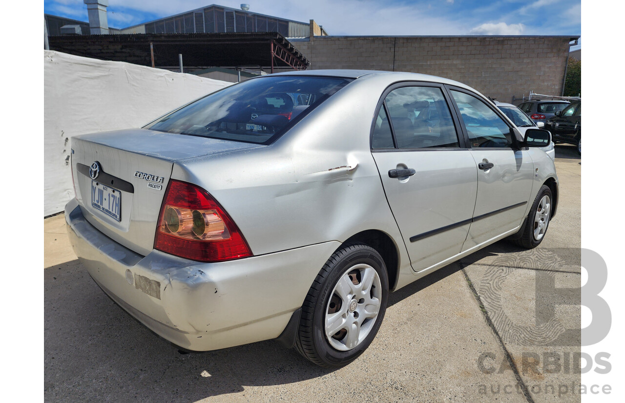 12/2005 Toyota Corolla Ascent ZZE122R 4d Sedan Silver 1.8L
