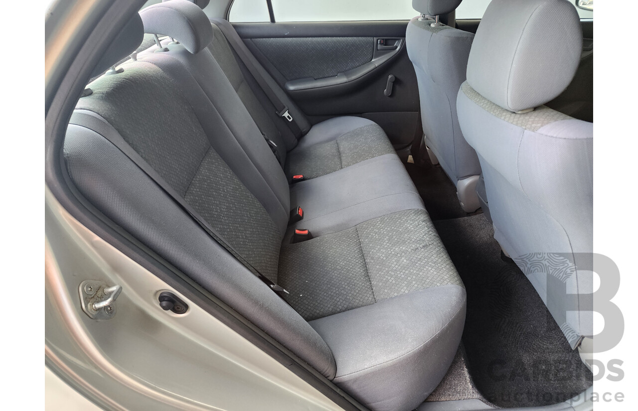 12/2005 Toyota Corolla Ascent ZZE122R 4d Sedan Silver 1.8L