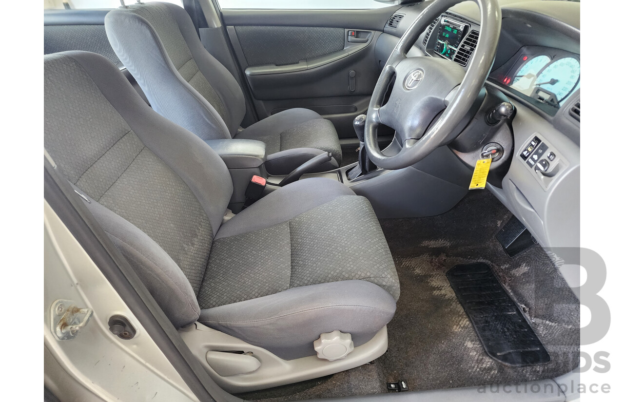 12/2005 Toyota Corolla Ascent ZZE122R 4d Sedan Silver 1.8L