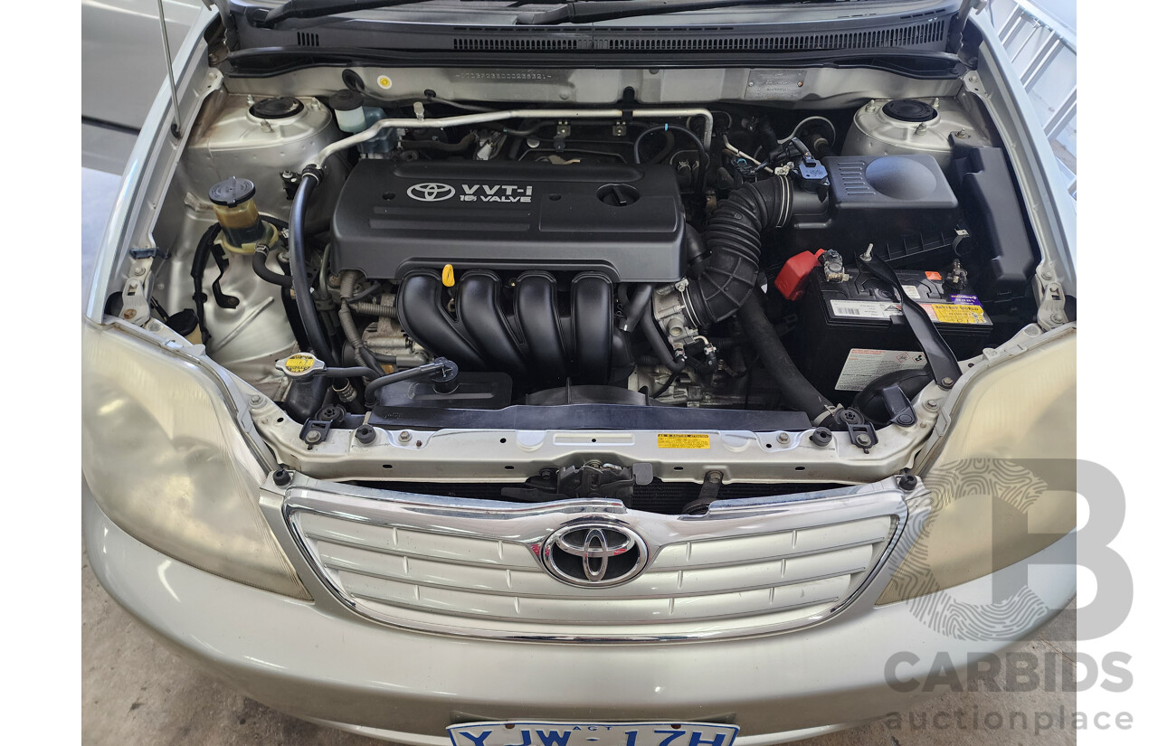12/2005 Toyota Corolla Ascent ZZE122R 4d Sedan Silver 1.8L
