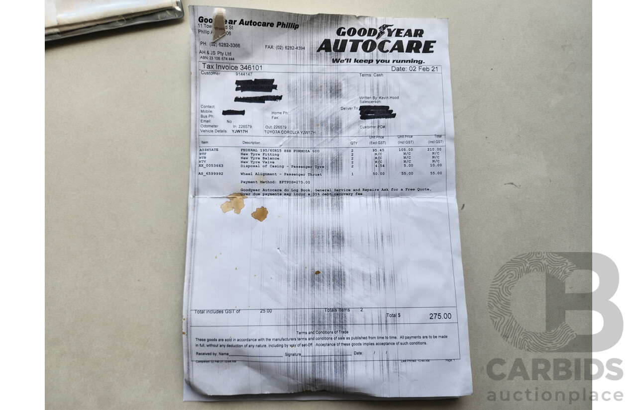 12/2005 Toyota Corolla Ascent ZZE122R 4d Sedan Silver 1.8L