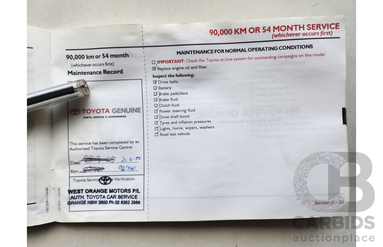 12/2005 Toyota Corolla Ascent ZZE122R 4d Sedan Silver 1.8L