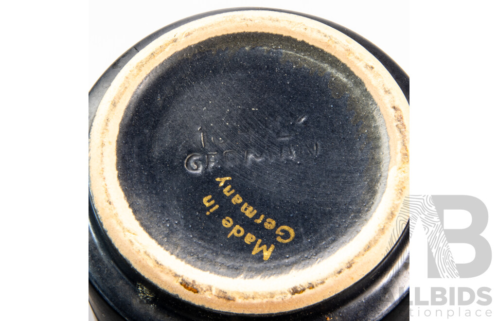 Mid Century German Ceramic Vase with Cats Eye Motif