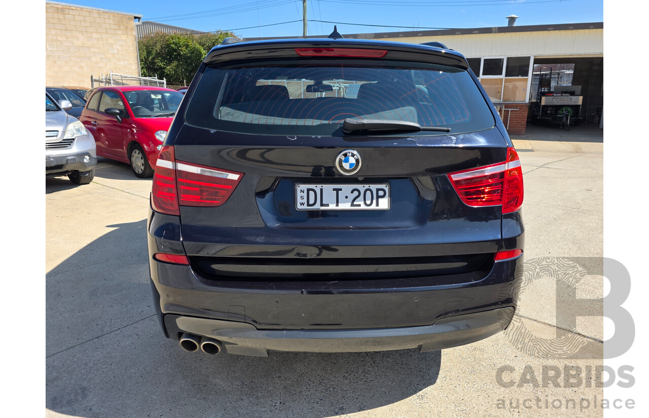 10/2011 BMW X3 Xdrive 30d M-Sport Pack (AWD) F25 4d Wagon Carbon Black Metallic Turbo Diesel 3.0L