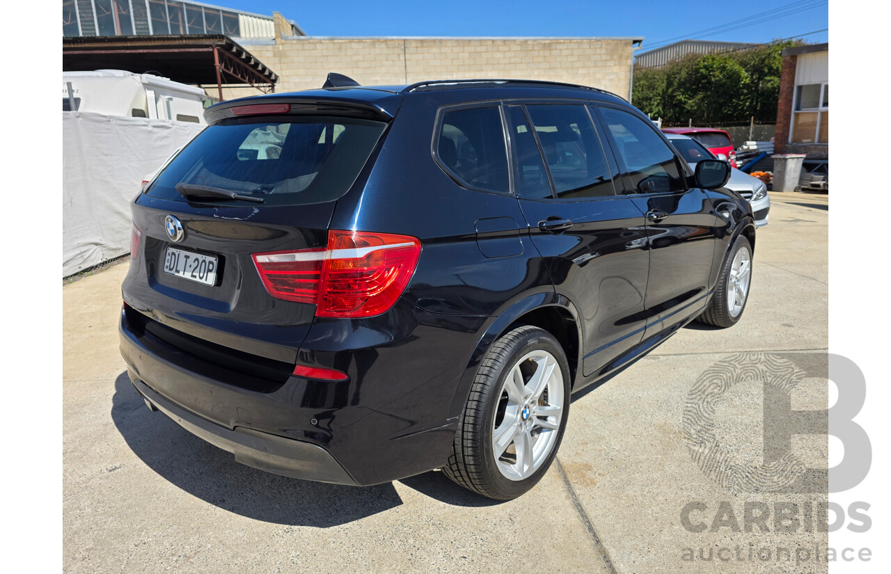 10/2011 BMW X3 Xdrive 30d M-Sport Pack (AWD) F25 4d Wagon Carbon Black Metallic Turbo Diesel 3.0L