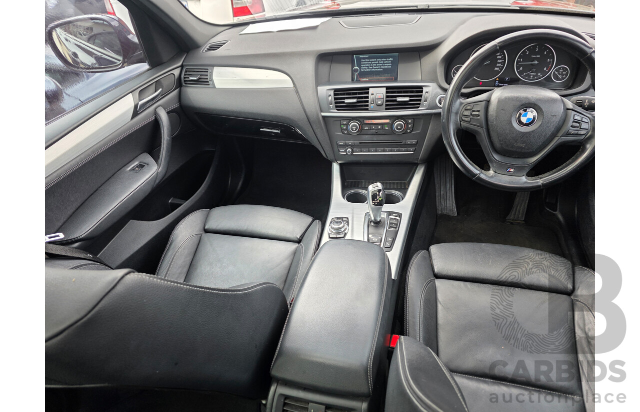 10/2011 BMW X3 Xdrive 30d M-Sport Pack (AWD) F25 4d Wagon Carbon Black Metallic Turbo Diesel 3.0L