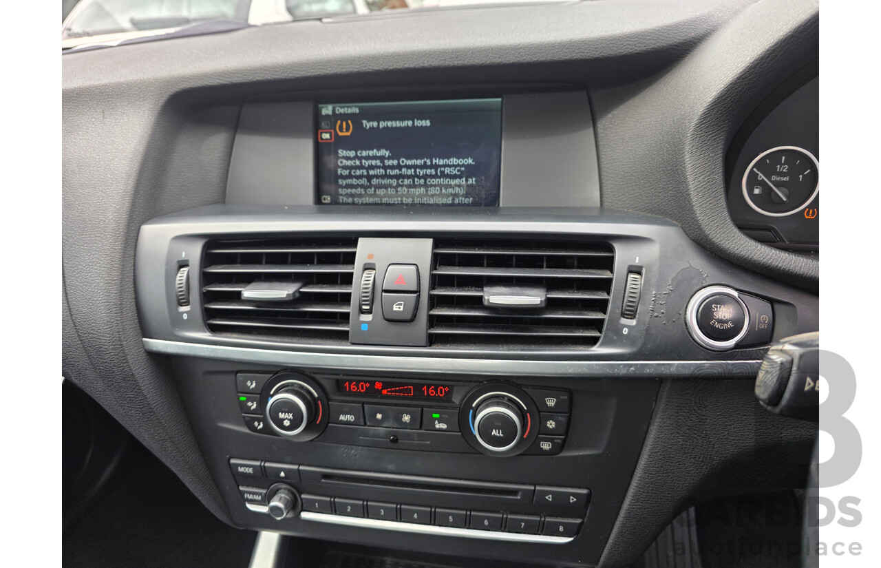 10/2011 BMW X3 Xdrive 30d M-Sport Pack (AWD) F25 4d Wagon Carbon Black Metallic Turbo Diesel 3.0L