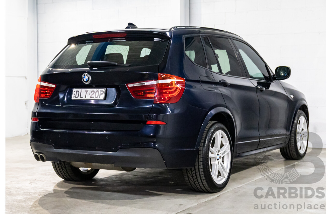 10/2011 BMW X3 Xdrive 30d M-Sport (AWD) F25 4d Wagon Carbon Black Metallic Turbo Diesel 3.0L