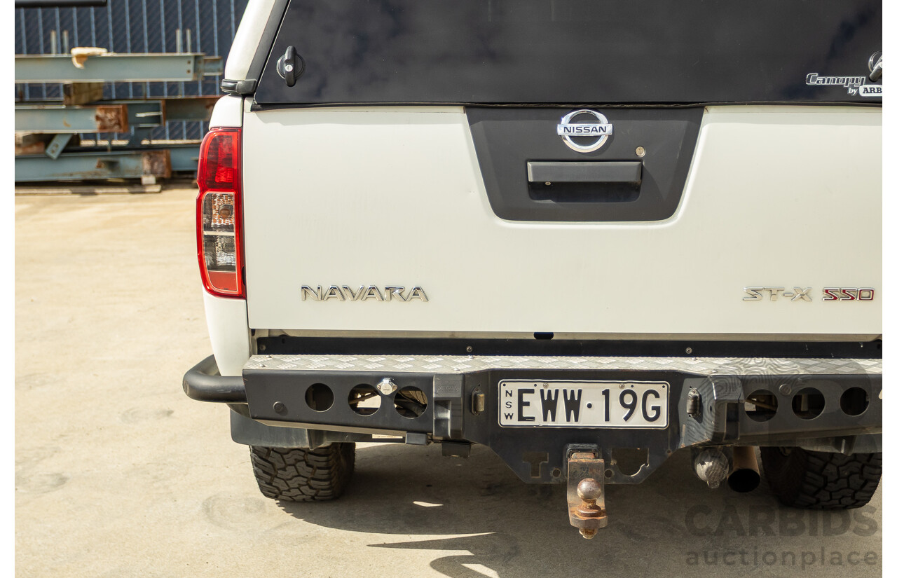 02/2014 Nissan Navara ST-X 550 (4x4) D40 MY13 Dual Cab Utility White Turbo Diesel V6 3.0L