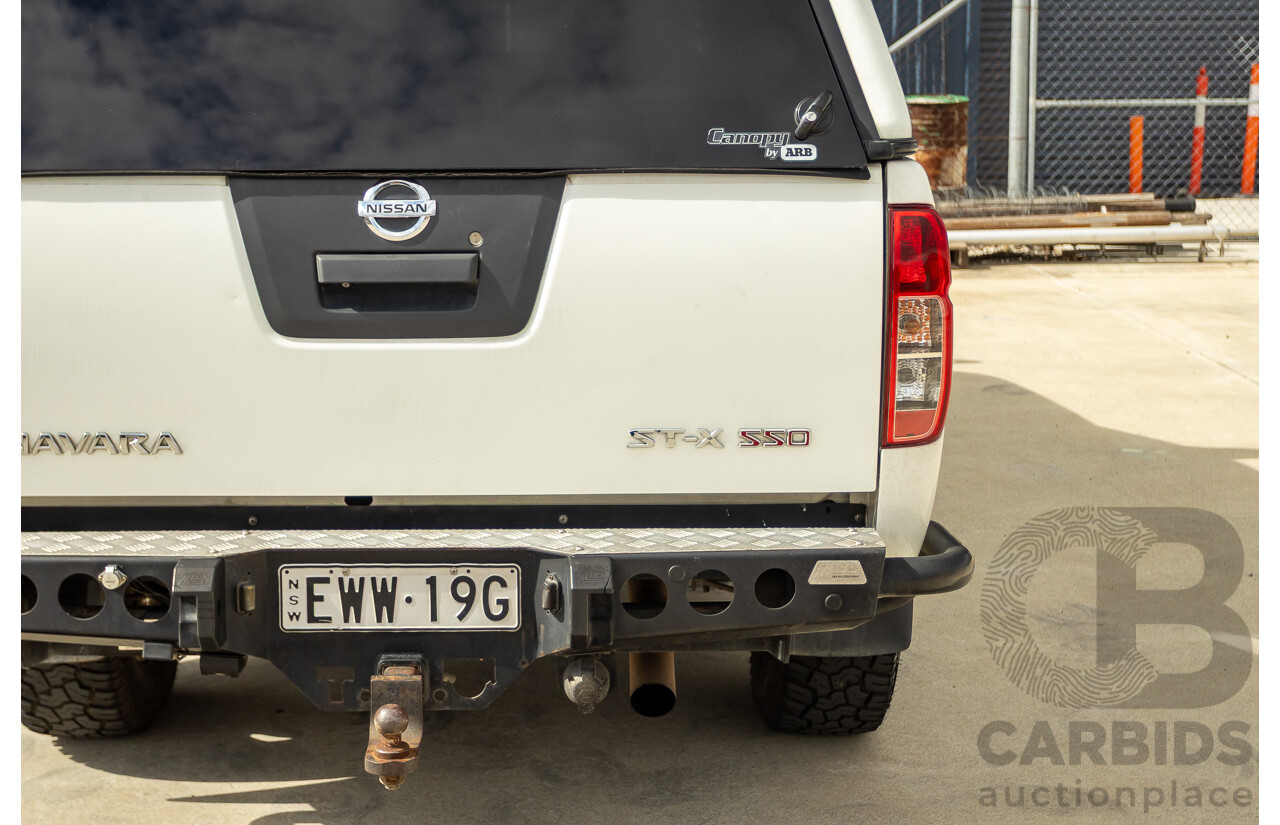 02/2014 Nissan Navara ST-X 550 (4x4) D40 MY13 Dual Cab Utility White Turbo Diesel V6 3.0L