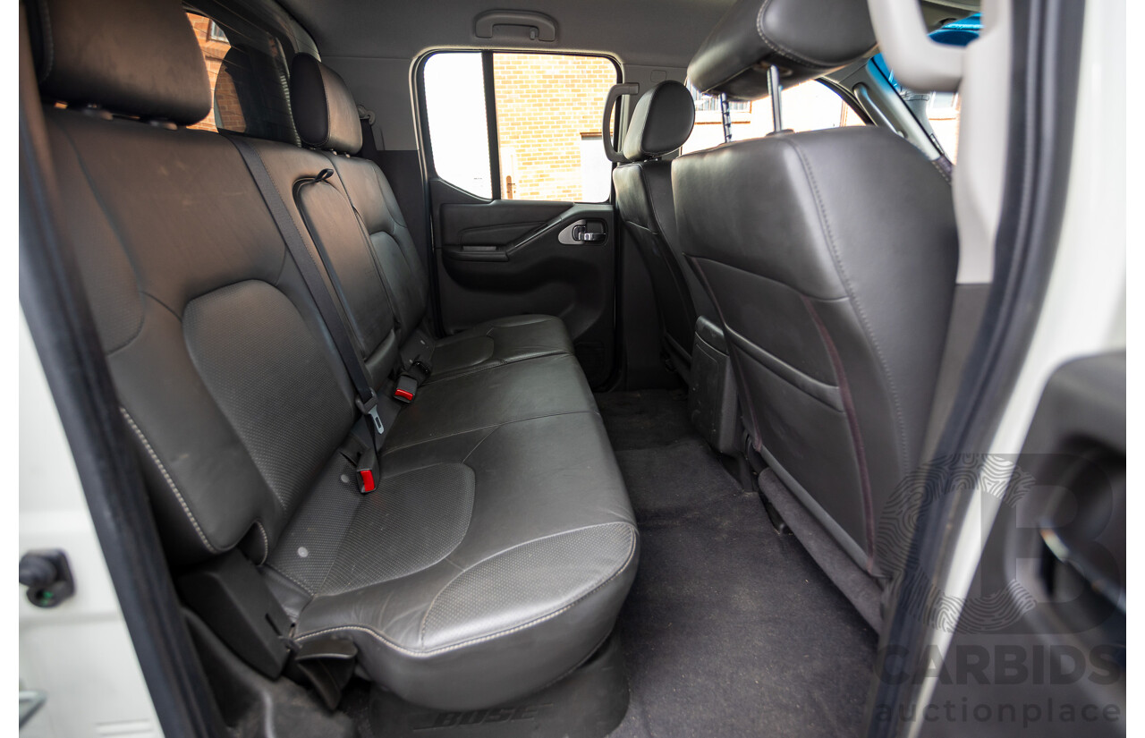 02/2014 Nissan Navara ST-X 550 (4x4) D40 MY13 Dual Cab Utility White Turbo Diesel V6 3.0L