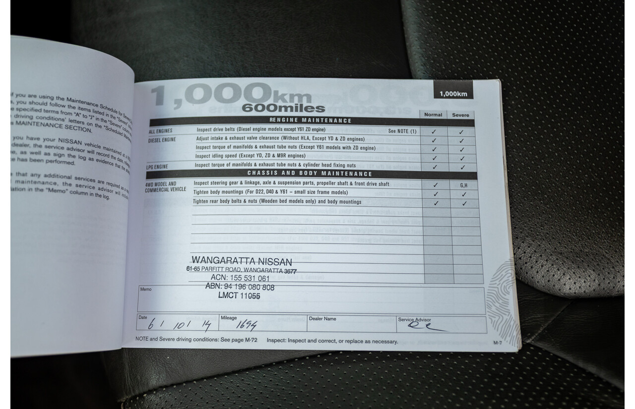 02/2014 Nissan Navara ST-X 550 (4x4) D40 MY13 Dual Cab Utility White Turbo Diesel V6 3.0L