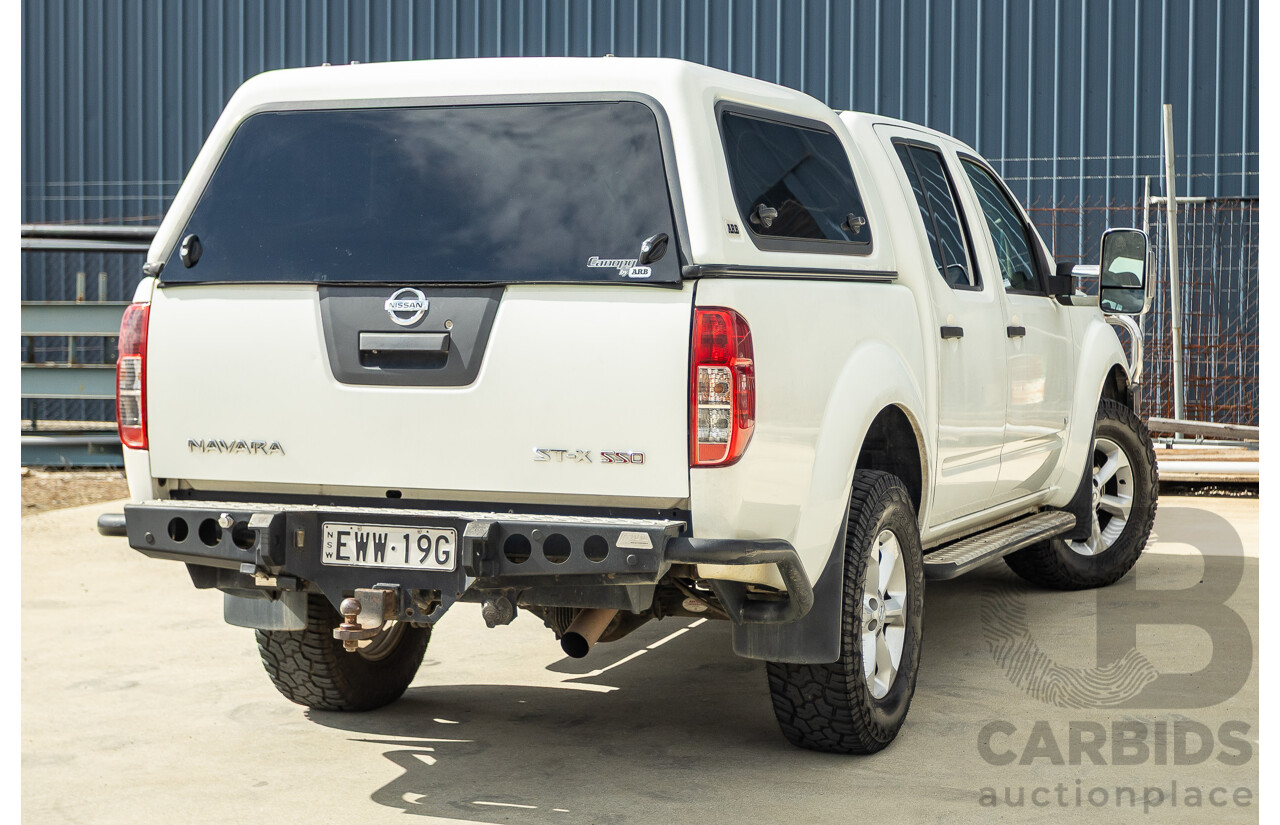 02/2014 Nissan Navara ST-X 550 (4x4) D40 MY13 Dual Cab Utility White Turbo Diesel V6 3.0L