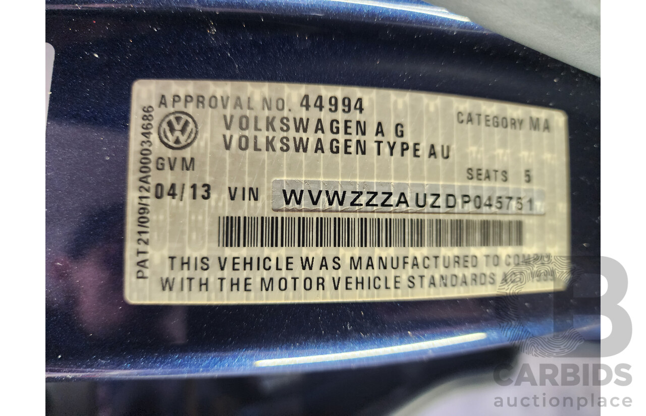 4/2013 Volkswagen Golf 90 TSI AU 5d Hatchback Blue 1.4L