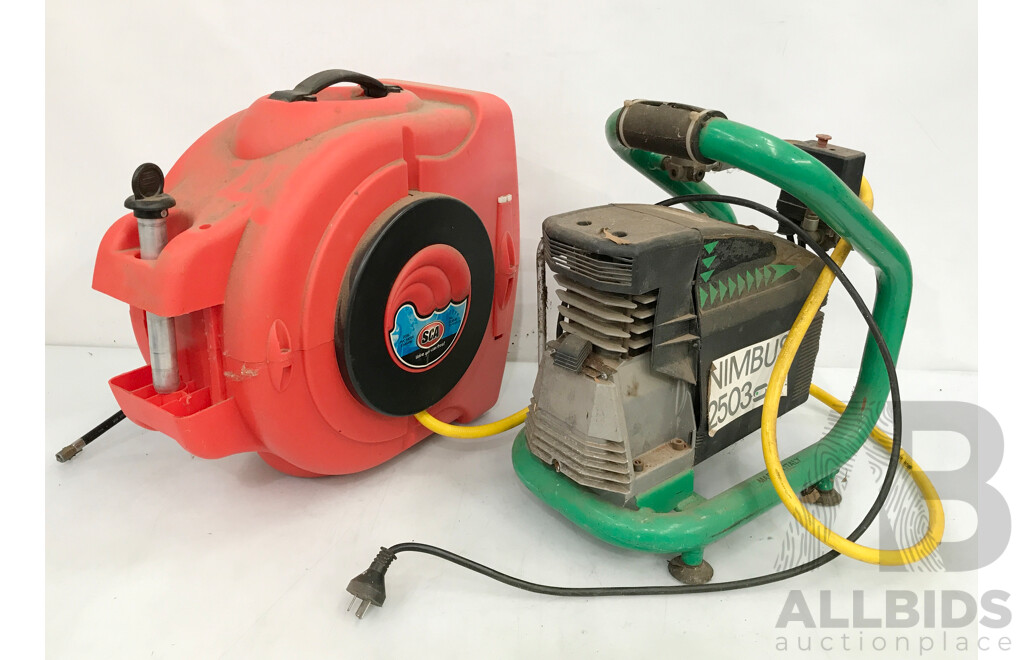 Nimbus 2503SIP Compressor with SCA Rectractable Air Hose 20m