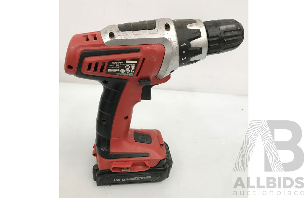 PowerMaster Cordless Drill Driver and Circular Saw with Batteries