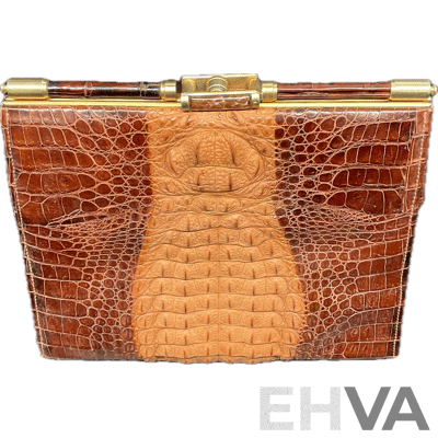 Crocodile Skin Vintage Hand Bag