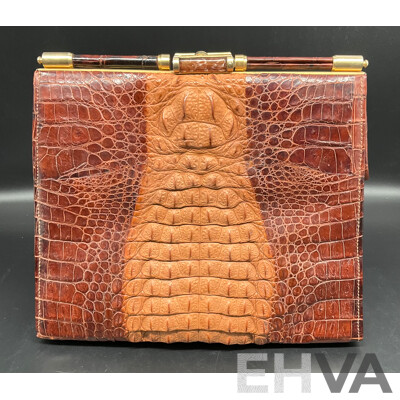 Crocodile Skin Vintage Hand Bag