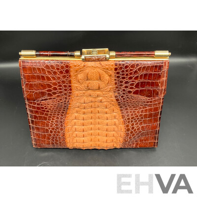 Crocodile Skin Vintage Hand Bag