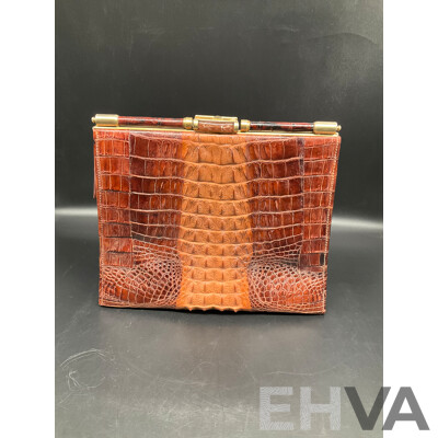 Crocodile Skin Vintage Hand Bag